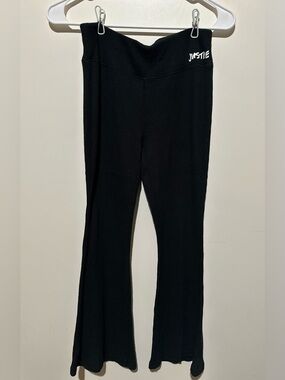 Justice Black Ribbed Flare Knit Pants